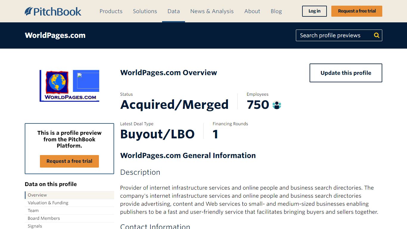 WorldPages.com Company Profile: Acquisition & Investors | PitchBook